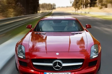 Mercedes Benz Sls Amg Red 2010 iPad Wallpapers Download
