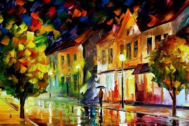 Passerby, Leonid, Afremov   Puzzle Jigsaw Wallpapers: 3840x2880