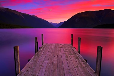 Lakes: JETTY LAKE Sunset Smooth Natural Beauty Mountain Wallpapers ...