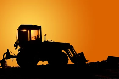 Bulldozer Sunrise [smartphone & Desktop Wallpaper]