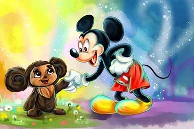 Cheburashka And Mickey Mouse By Nogicu On DeviantArt