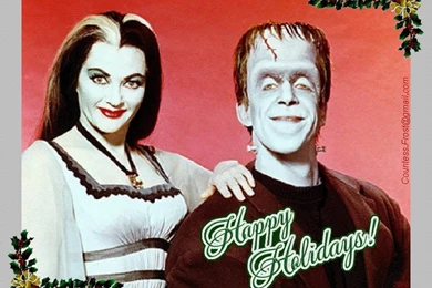 Happy Holidays Lily & Herman The Munsters Wallpapers (16746467 ...