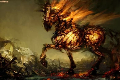 Black Dark Flameing Horse – Video Games Guild Wars HD Desktop ...