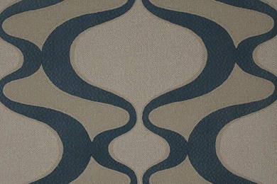 Verner Panton 1970s Blue Geometric Vinyl Wallpapers