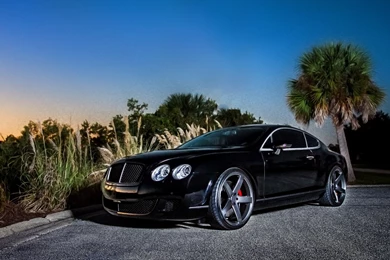 Download Wallpapers 1600x900 Bentley, Continental Gt, Black, Side ...