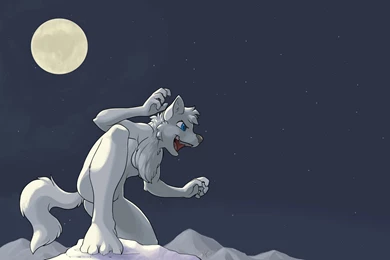 Download Wallpapers 3840x2400 Wolf, White, Drawing, Moon Ultra HD ...