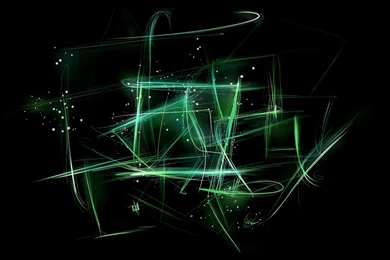 Green Abstract Chaotic Lines Art On Black < Abstract < Gallery ...