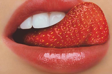 Abstraction Lips Tongue Strawberry Woman Hd Wallpapers   (