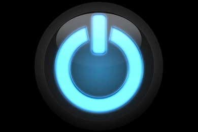 Blue Effects Electric Power Button Shiny Wallpapers