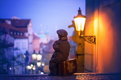 Situations, Boy, Bag, City Wallpapers Hd, Desktop Hd, Lantern, Cute