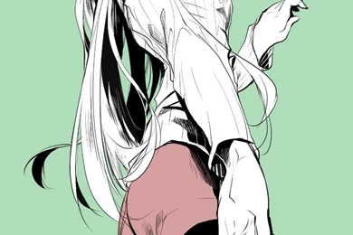 Noppo, DURARARA!!, Yagiri Namie, Green Background, Red Skirt ...