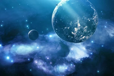 Planet From The Beautiful Space   Blue HD Wallpapers