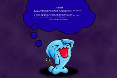 Pokemon Blue Screen Of Death Bluescreen Bsod Wobbufet