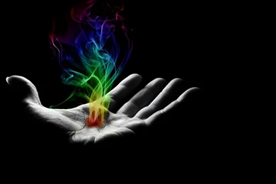 Download Wallpaper: On Black Background, Download Photo, Rainbow ...