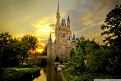 Sunset Over Cinderella Castle HD Desktop Wallpapers : High ...