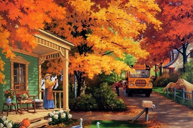 Wallpapers School Bus Free Screensavers 1024x768