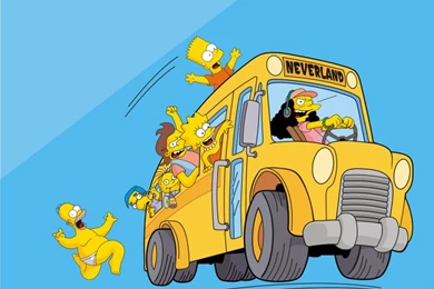 Wallpapers Simpson Simpsons In School Bus The 1024x768