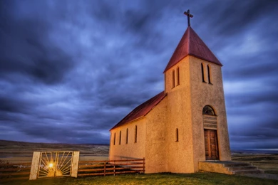 HDR Iceland Landscape The Abaondoned Church On The Icelandic ...