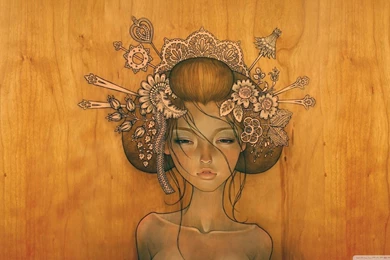 Woman Drawing By Audrey Kawasaki HD Desktop Wallpapers : High ...