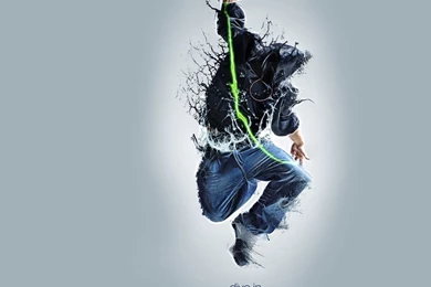 Liquid Freestyle Dancer Jumping And Breaking The Floor With Music ...