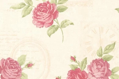 Venetia Pink Vintage Rose Toss Wallpapers Bolt   Traditional ...
