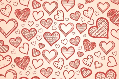 Hand Drawn Hearts Backgrounds   Free Vector