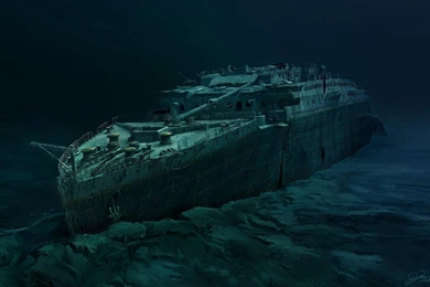 Paintings Paint Titanic Boats Underwater Wallpapers