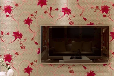 Popular Red Flowers Wallpaper Buy Cheap Red Flowers Wallpapers Lots ...