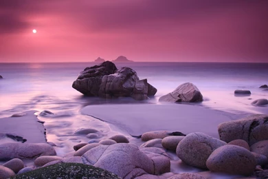 Sunset Beach, Scenery, Nature, Moonlight, Coast, 1920x1200 HD ...