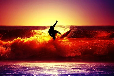 Surfing With Sunset HD Wallpapers