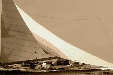 Sail Boat In Ancient Brown