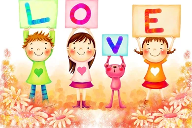 Love Alphabet Cute Cartoon Wallpapers