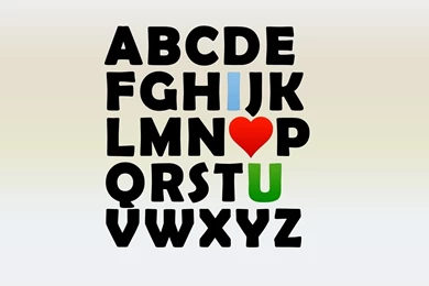 1600x1200 I Love U Alphabet Desktop PC And Mac Wallpapers