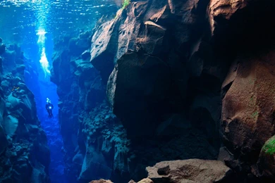 Nature, Landscape, Scuba Diving, Lake, Water, Rock, Iceland ...