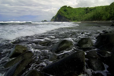 Nature: Black Sand Beach, Hawaii, Picture Nr. 47098
