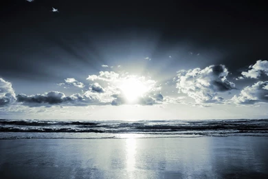 Download Wallpapers 3840x2160 Coast, Beach, Sun, Clouds, Beams ...