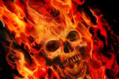 Flaming Skull Backgrounds   Wallpapers Zone