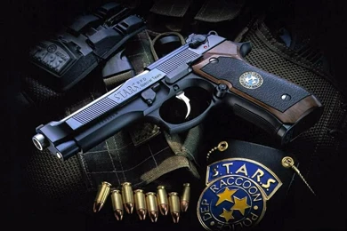 Pistols Guns Resident Evil Weapons Beretta Badges 1024x768 ...