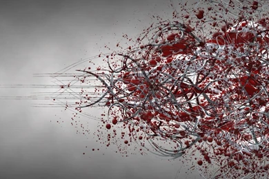 Strange Abstract Wires Red Blood