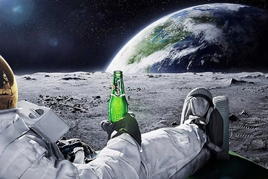 Astronaut Drinking Carlsberg Beer Moon Space Wallpapers ...