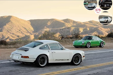 Singer Porsche 911 White   Rear