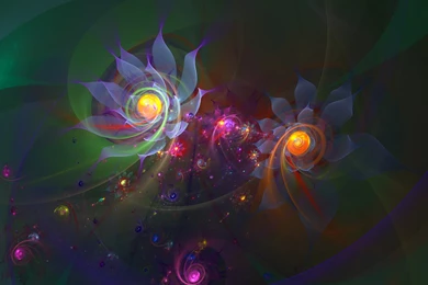 Wallpapers Blue Neon Mushrooms Flowers D Abstract Color Flower ...