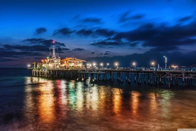 The Pier In Santa Monica HD Desktop Wallpapers : High Definition ...