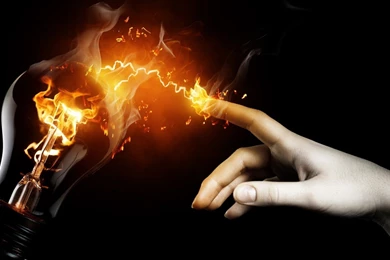 Wallpapers Flaming Skull Fire Vs Electricity Digital Art 1600x900 ...