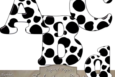 Digital Dalmatian Print Alphabet For Scrapbooking