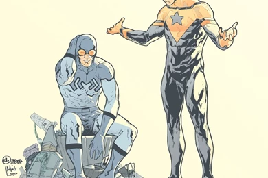 Blue Beetle And Booster Gold By Matlopes On DeviantArt