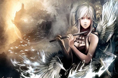 Anime 3D Girl Playing The Flute Wallpapers Hd Desktop