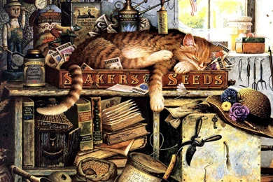 Charles Wysocki : Cat Tales, Amazing Loveable Cat Art 1024x768 NO ...