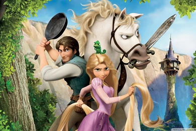 Tangled Rapunzel, Flynn And Maximus HD Desktop Wallpapers ...