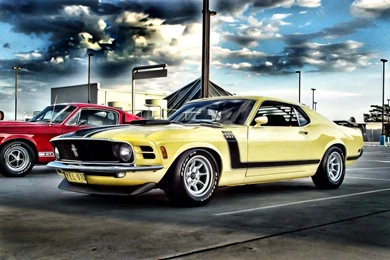 Wallpapers Old Ford Mustang Yellow 1200x800